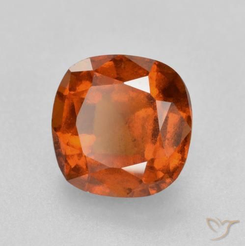 granate hessonita Naranja rojizo natural de 1.87 ct, Forma Cojín, VS-SI