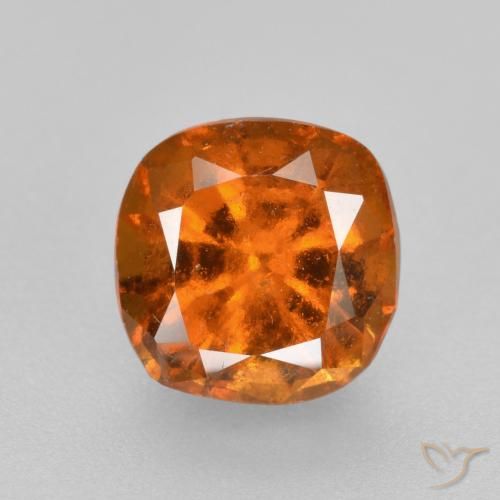 1.42ct Natural Naranja oscuro granate hessonita, Forma Cojín, VS-SI