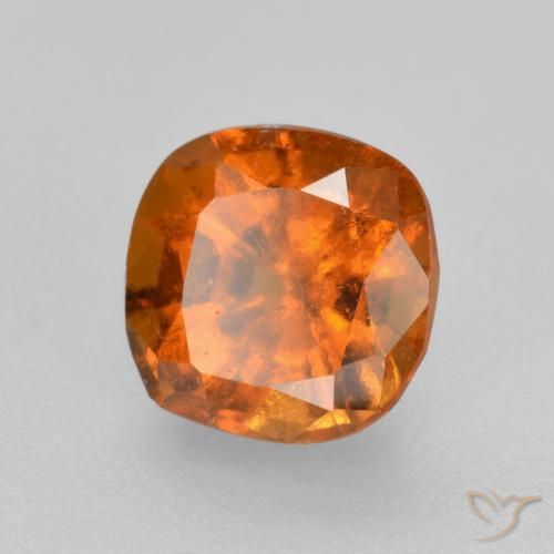 granate hessonita Naranja oscuro natural de 1.42 ct, Forma Cojín, VS-SI