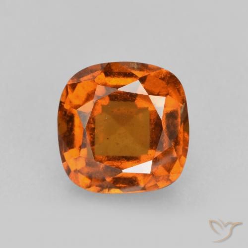 2.08ct Natural Naranja oscuro medio granate hessonita, Forma Cojín, VS-SI