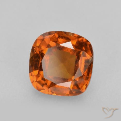 granate hessonita Naranja oscuro medio natural de 2.08 ct, Forma Cojín, VS-SI