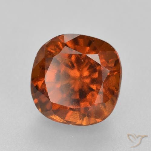 granate hessonita Ámbar naranja natural de 2.19 ct, Forma Cojín, VS-SI
