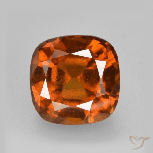 2.16ct Natural Naranja oscuro granate hessonita, Forma Cojín, VS-SI