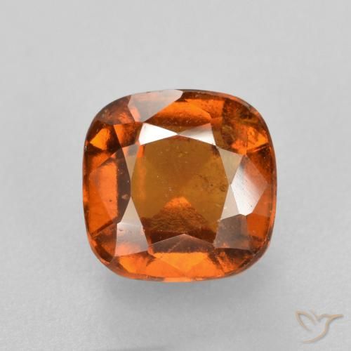 2.07ct Natural Naranja oscuro granate hessonita, Forma Cojín, SI