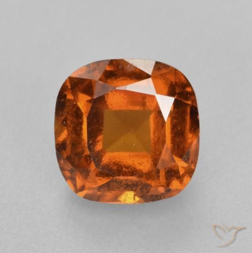 2.01ct Natural Naranja oscuro medio granate hessonita, Forma Cojín, VS-SI