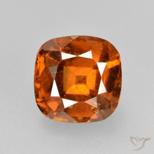 2.01ct Natural Naranja oscuro granate hessonita, Forma Cojín, VS-SI