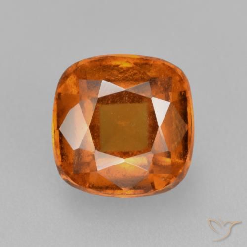 2.08ct Natural Naranja oscuro granate hessonita, Forma Cojín, VS-SI