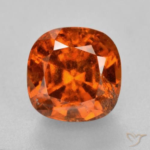 2.08ct Natural Naranja oscuro Granate Hessonita, Forma Cojín, SI