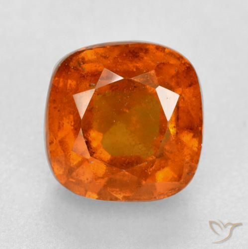 2.22ct Natural Naranja medio granate hessonita, Forma Cojín, SI