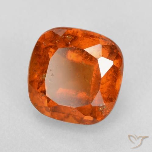granate hessonita Naranja fuego natural de 2.02 ct, Forma Cojín, SI