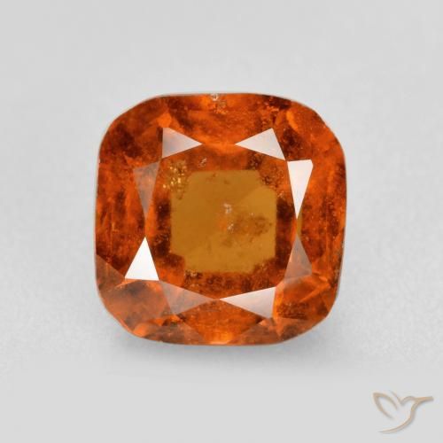 1.59ct Natural Ámbar naranja granate hessonita, Forma Cojín, SI