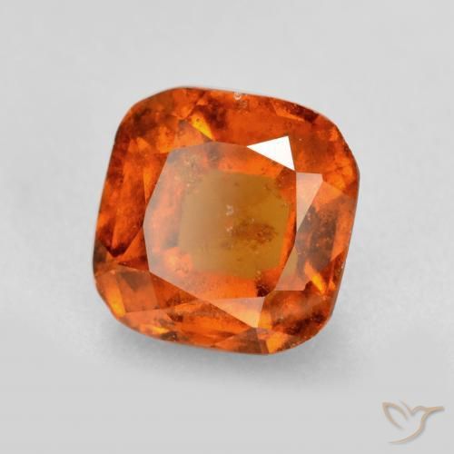granate hessonita Ámbar naranja natural de 1.59 ct, Forma Cojín, SI
