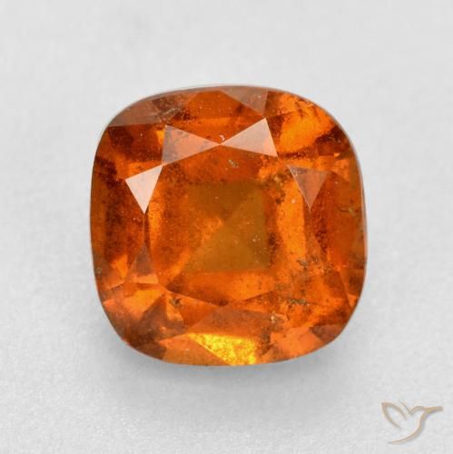 1.64ct Natural Ámbar naranja granate hessonita, Forma Cojín, SI