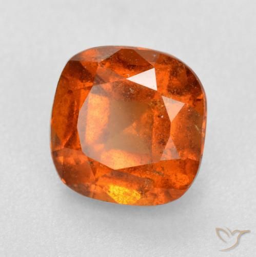 granate hessonita Ámbar naranja natural de 1.64 ct, Forma Cojín, SI
