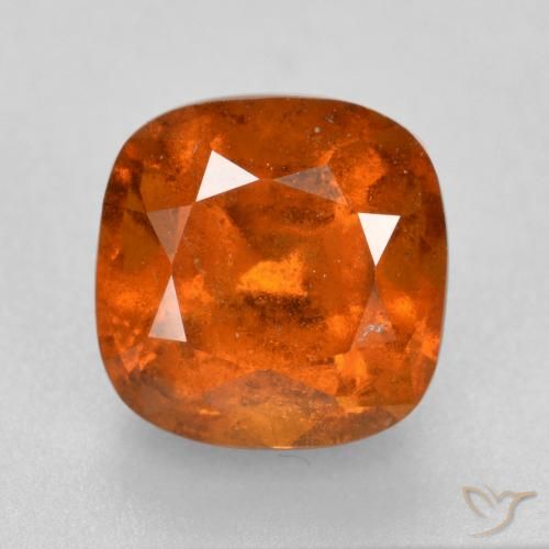 2.14ct Natural Ámbar naranja granate hessonita, Forma Cojín, SI