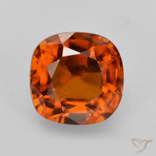 2.55ct Natural Naranja oscuro granate hessonita, Forma Cojín, VS