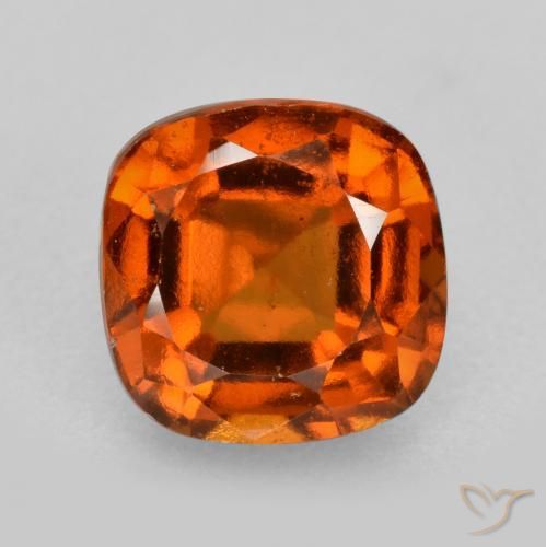 2.17ct Natural Naranja oscuro granate hessonita, Forma Cojín, VS