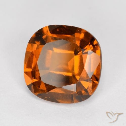 granate hessonita Naranja oscuro natural de 1.60 ct, Forma Cojín, VS