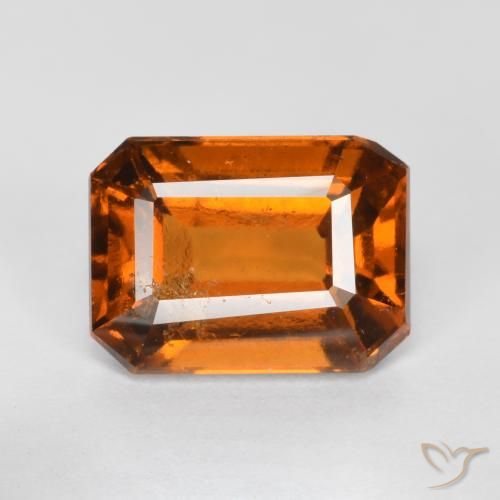 2.00ct Natural Naranja medio granate hessonita, corte esmeralda, SI