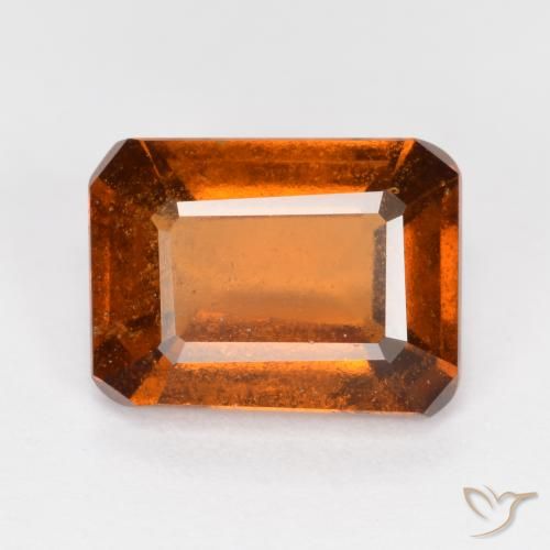 2.34ct Natural Naranja oscuro granate hessonita, corte esmeralda, SI