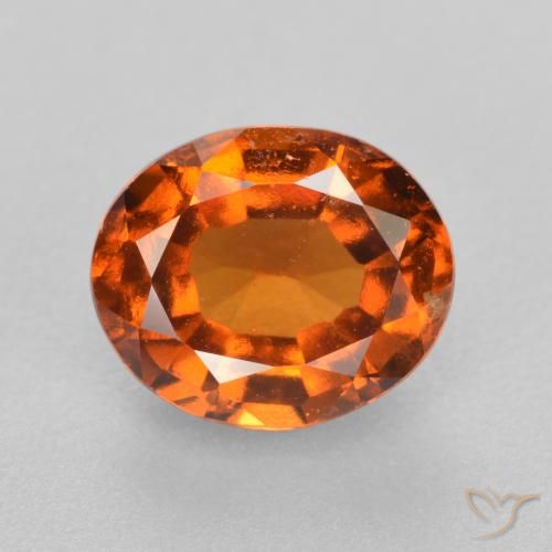 1.86ct Natural Naranja oscuro Granate Hessonita, Ovalada, VS