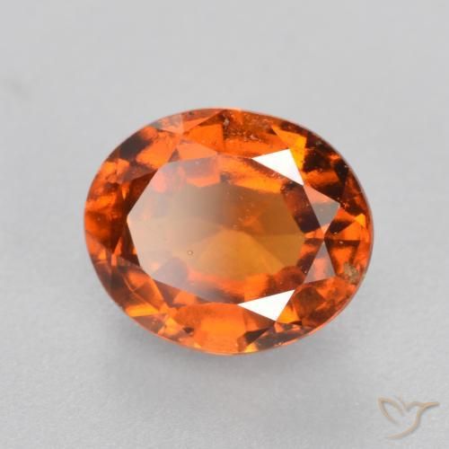 granate hessonita Naranja oscuro natural de 1.86 ct, Ovalada, VS