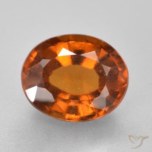 2.25ct Natural Naranja oscuro Granate Hessonita, Ovalada, VS