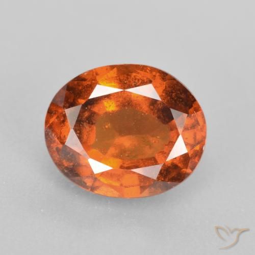 2.25ct Natural Naranja oscuro Granate Hessonita, Ovalada, SI