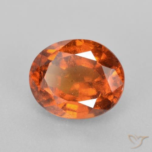 granate hessonita Naranja oscuro natural de 2.25 ct, Ovalada, SI