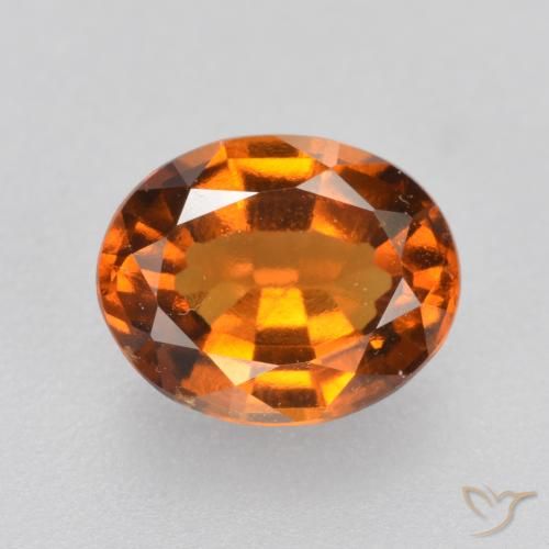 Granate hessonita naranja natural de 1,47 ct, corte óvalo, VVS-VS