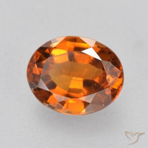 Granate hessonita naranja natural de 1,47 ct, corte óvalo, VVS-VS