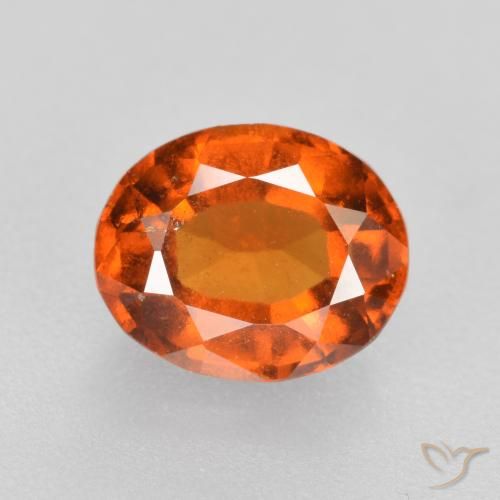 1.77ct Natural Naranja oscuro Granate Hessonita, Ovalada, VS-SI