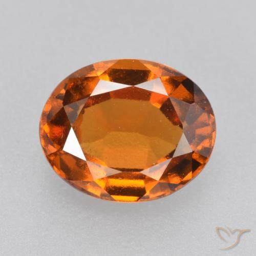 1.92ct Natural Naranja oscuro Granate Hessonita, Ovalada, VVS-VS
