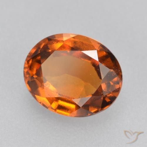 granate hessonita Naranja oscuro natural de 1.92 ct, Ovalada, VVS-VS