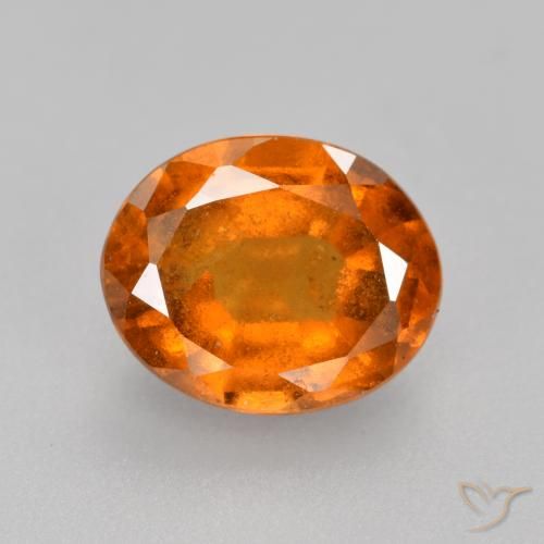 2.06ct Natural Naranja oscuro Granate Hessonita, Ovalada, SI