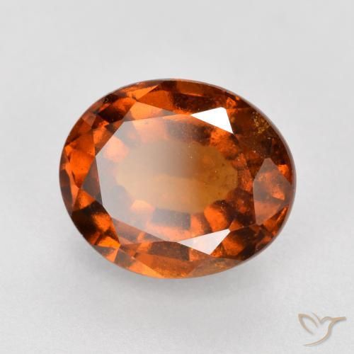 granate hessonita Ámbar naranja natural de 2.78 ct, Ovalada, VS-SI