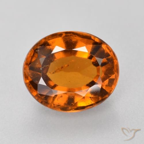 1.98ct Natural Naranja rojizo Granate Hessonita, Ovalada, VS-SI