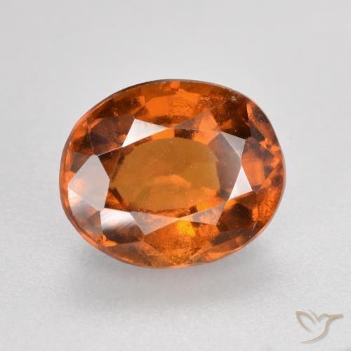 granate hessonita Naranja oscuro medio natural de 1.81 ct, Ovalada, VS-SI