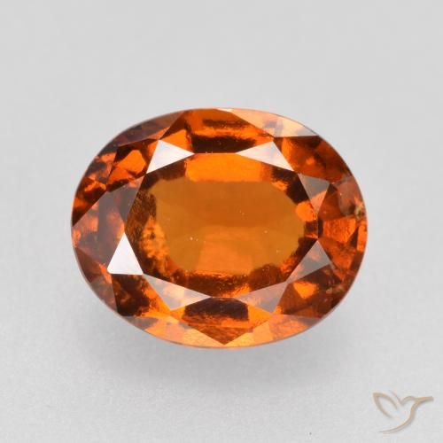 1.62ct Natural Naranja oscuro Granate Hessonita, Ovalada, VS-SI