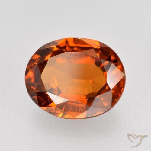 granate hessonita Naranja oscuro natural de 1.62 ct, Ovalada, VS-SI