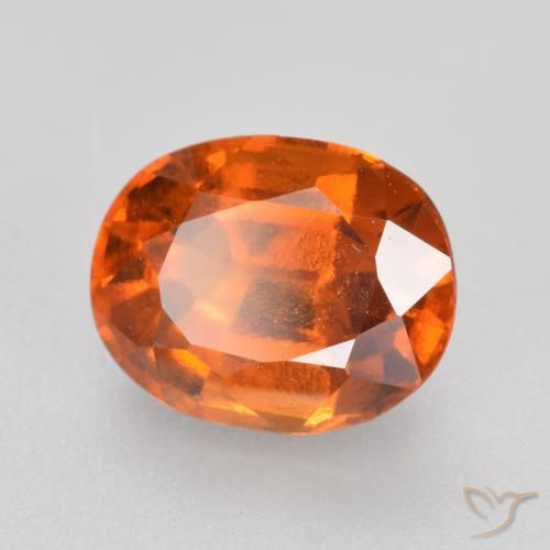 granate hessonita Naranja oscuro natural de 2.08 ct, Ovalada, VVS-VS