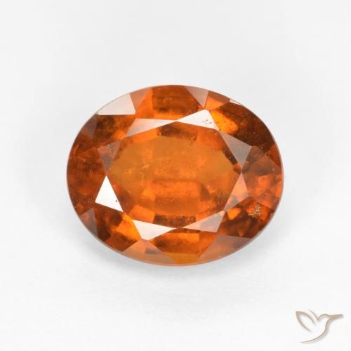 2.30ct Natural Naranja oscuro Granate Hessonita, Ovalada, SI