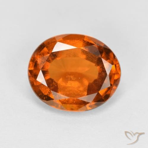 2.12ct Natural Naranja oscuro Granate Hessonita, Ovalada, SI