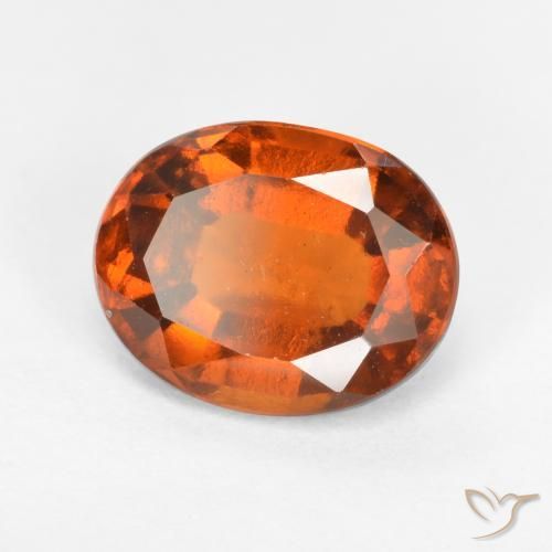 granate hessonita Naranja oscuro natural de 1.93 ct, Ovalada, VS