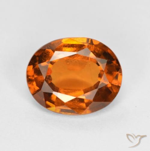1.66ct Natural Naranja medio Granate Hessonita, Ovalada, VS