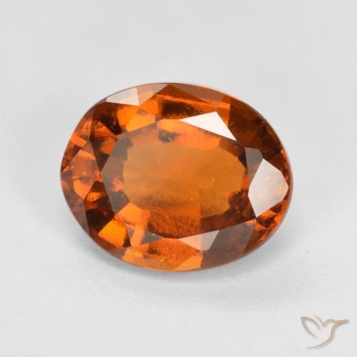 granate hessonita Naranja oscuro medio natural de 2.52 ct, Ovalada, VS