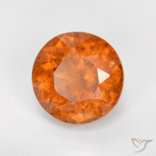 1.56ct Natural Naranja medio granate hessonita, Redondo, SI