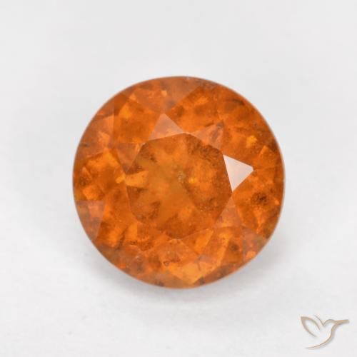 granate hessonita Naranja medio natural de 1.56 ct, Redondo, SI