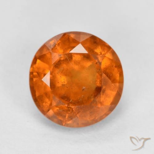 1.64ct Natural Naranja medio granate hessonita, Redondo, SI