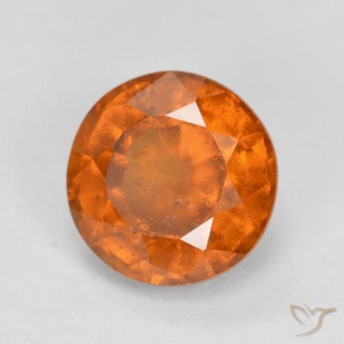 granate hessonita Naranja medio natural de 1.64 ct, Redondo, SI